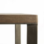 69183 - Faye 50L x 15W x 30H Medium Brown Wood W/Antique Nickel Metal Base Console Table