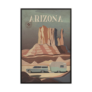 Arizona Go USA (SM) by Mercana Studio a Hand Embellished Decograph Framed Art Print