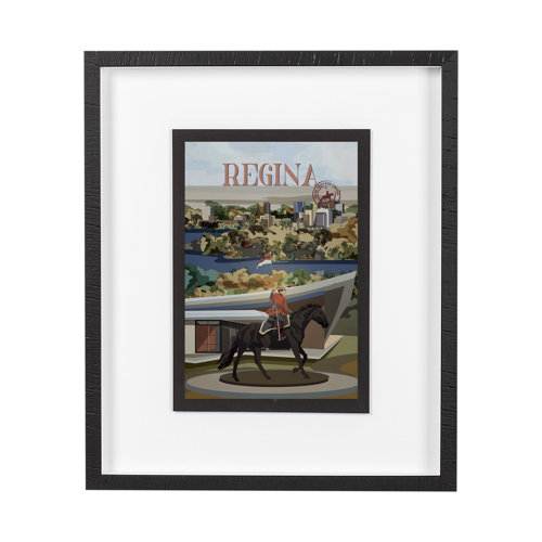 13776 - Regina Go Canada (M) by Mercana Studio a Framed Art Print Matted under Glass