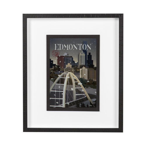 13777 - Edmonton Go Canada (M) by Mercana Studio a Framed Art Print Matted under Glass