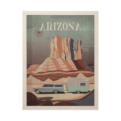13585 - Arizona Go USA (L) by Mercana Studio a Hand Embellished Decograph Framed Art Print
