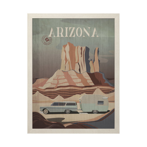 13585 - Arizona Go USA (L) by Mercana Studio a Hand Embellished Decograph Framed Art Print