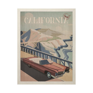 California Go USA (L) by Mercana Studio a Hand Embellished Decograph Framed Art Print
