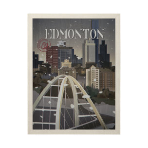 Edmonton Go Canada (L) by Mercana Studio a Hand Embellished Decograph Framed Art Print