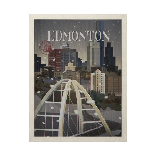 13787 - Edmonton Go Canada (L) by Mercana Studio a Hand Embellished Decograph Framed Art Print
