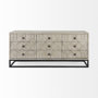 69376 - Genevieve II Light Brown Fir Veneer 9 Drawer Sideboard