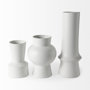 69463 - Laforge 9.4H Small White Ceramic Vase