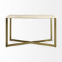 69182 - Faye 50L x 15W x 30H Beige Finished Wood W/Gold Metal Base Console Table
