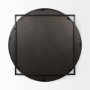 69026 - Norbert 46" Round-Square Black Wood/Metal Frame Mirror