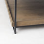68218 - Trey 48x46 Rectangular Brown Solid Wood Top Table Black Metal Frame Two-Tier Coffee Table