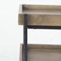 68219 - Trey III 20" x 26" Square Medium Brown Wooden Three-Tiered Black Iron Frame End/Side Table