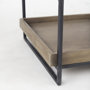 68219 - Trey III 20" x 26" Square Medium Brown Wooden Three-Tiered Black Iron Frame End/Side Table