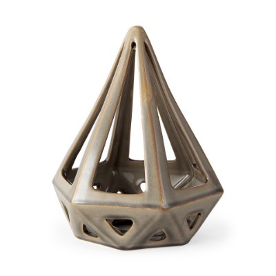 69478 - Hood 7.7L x 7.7W x 9.4H Bronze Geometric Ceramic Object