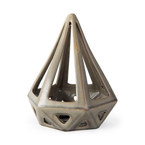 69478 - Hood 7.7L x 7.7W x 9.4H Bronze Geometric Ceramic Object