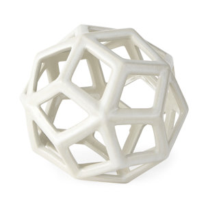 Geom 7.1L x 7.1W x 7.1H White Ceramic Geometric  Object