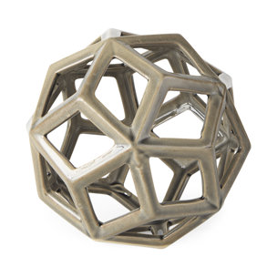 Geom 7.1L x 7.1W x 7.1H Tan Ceramic Geometric Object