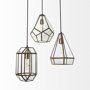 68176 - Prima 9.5x12.5 Gold Metal and Glass Pyramid Pendant Light