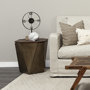 68902 - Esagono Octagonal Gold Metal-Clad Reclaimed Wood End/Side Table w/ Storage