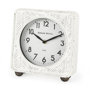 69486 - Karl 8.0L x 2.8W x 8.8H Rustic White Iron Rounded Square Table Clock