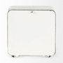 69486 - Karl 8.0L x 2.8W x 8.8H Rustic White Iron Rounded Square Table Clock