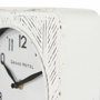 69486 - Karl 8.0L x 2.8W x 8.8H Rustic White Iron Rounded Square Table Clock