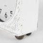 69486 - Karl 8.0L x 2.8W x 8.8H Rustic White Iron Rounded Square Table Clock