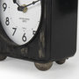 69487 - Karl 6.0L x 3.0W x 6.8H Rustic Black Iron Rounded Square Table Clock