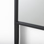 69320 - Cora 24.0L x 3.9W x 40.0H Black Metal Frame W/ Brown Wooden Shelf Arched Wall Mirror