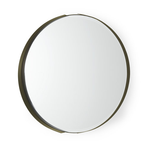 69324 - Adrianna 24.4" Gold Metal Round Mirror