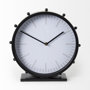 69481 - Marian 11.0L x 3.1W x 11.0H Black Studded Round Table Clock