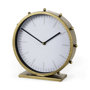 69482 - Marian 11.0L x 3.1W x 11.0H Gold Metal W/Studs Round Table Clock 