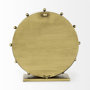 69482 - Marian 11.0L x 3.1W x 11.0H Gold Metal W/Studs Round Table Clock 