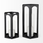 69532 - Balley 9.4L x 9.4W x 19.7H Set of Two Matte Black Metal Hexagonal Candle Holder Lanterns 