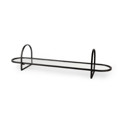 69336 - Evianna 30L x 7W x 7H Mirrored W/Black Metal Frame Tray
