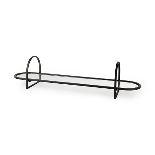 69336 - Evianna 30L x 7W x 7H Mirrored W/Black Metal Frame Tray