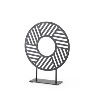 Micra 9.1L x 2.6W x 10.9H Matte Black Metal Decorative Object on a Stand