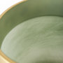 69551 - Minty  9.9L x 9.9W x 9.6H Green Glass Vase W/Matte Gold Metal Neck Cuff