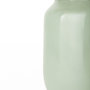 69552 - Minty Medium 8.7L x 8.7W x 12.4H Green Glass Vase W/Matte Gold Metal Neck Cuff