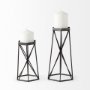 67886 - Sixx I Small Antiqued Metal Hexagonal Table Candle Holder 