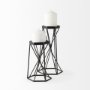 67887 - Sixx II Large Antiqued Metal Hexagonal Table Candle Holder 