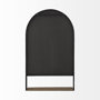 69320 - Cora 24.0L x 3.9W x 40.0H Black Metal Frame W/ Brown Wooden Shelf Arched Wall Mirror