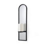 69335 - Evianna 7L x 7W x 25H Mirrored W/Black Metal Frame Wall Candle Holder