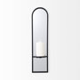 69335 - Evianna 7L x 7W x 25H Mirrored W/Black Metal Frame Wall Candle Holder