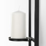 69335 - Evianna 7L x 7W x 25H Mirrored W/Black Metal Frame Wall Candle Holder