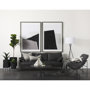 69137 - Leonidas 28.5L x 29.5W x 34.0H  Grey Fabric Wrap Black Metal Frame Accent Chair
