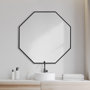 68548 - Helix 37" Octogon Black Metal Frame Mirror