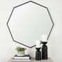 68548 - Helix 37" Octogon Black Metal Frame Mirror