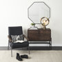69194 - Glenn 38L x 16W x 30H Dark Brown Wood w/ Black Iron Frame, 2 Door Accent Cabinet