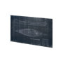 101903-S - Canoe Blueprint (40 x 24) by Fiona H a Hand Embellished Textured Canvas