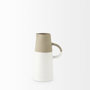31058 - Garand Small 13H Two-Toned White Natural Ceramic Jug